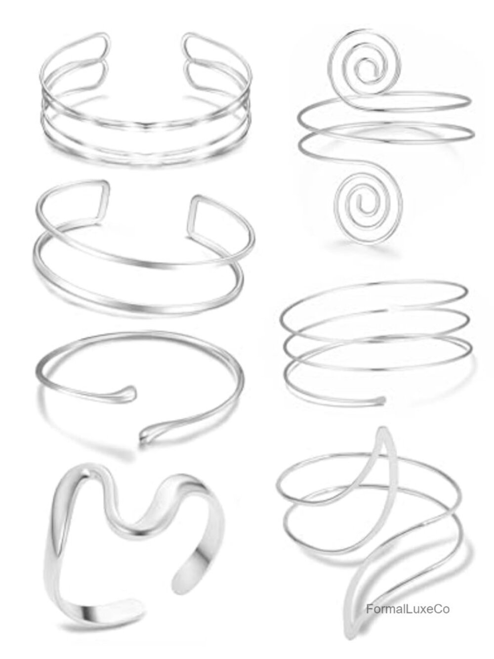 7pcs Adjustable Upper Arm Cuff Bracelet Set Bangle Jewelry Minimalist Boho